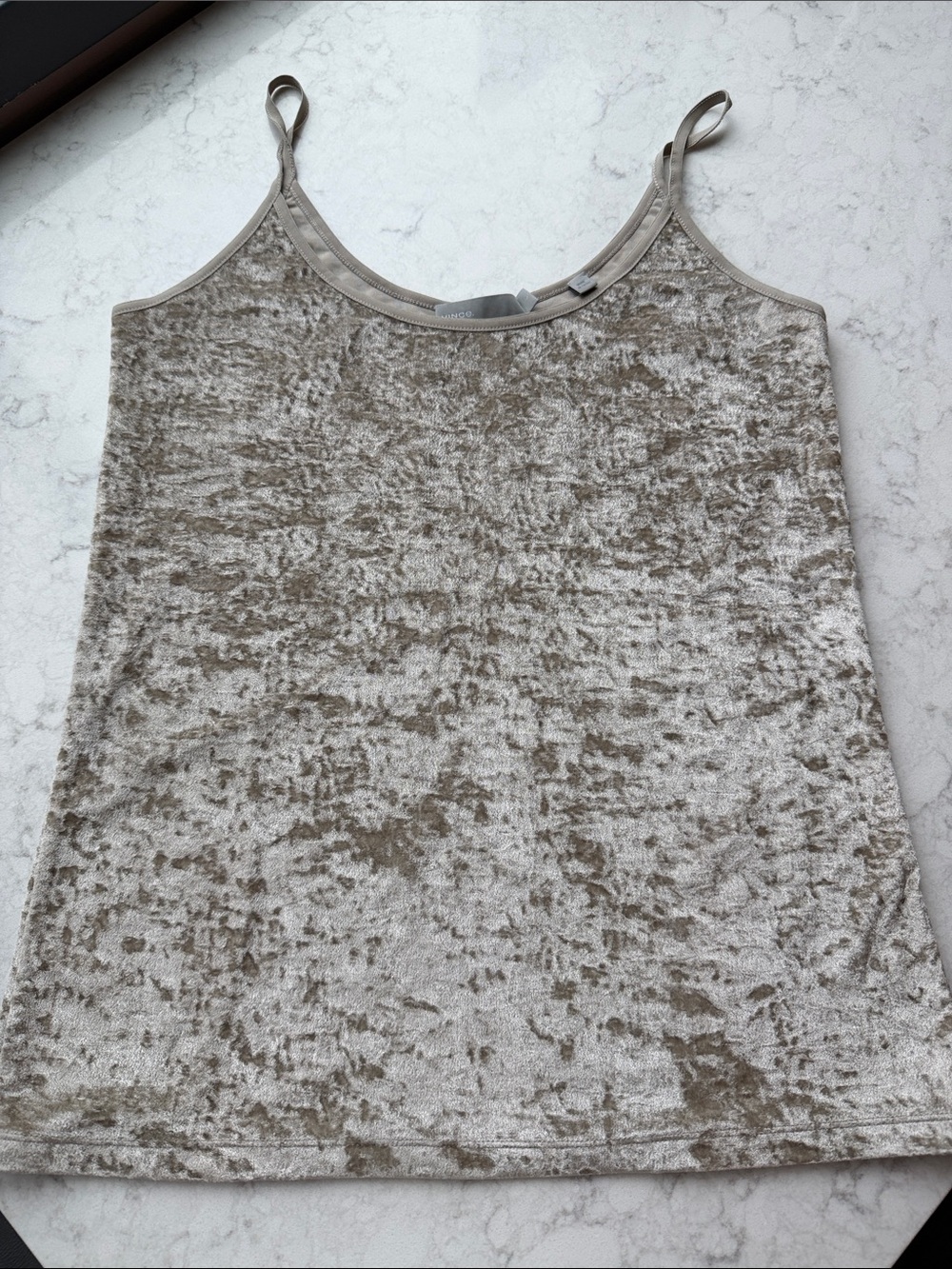 Vince Crushed Velvet Camisole - champagne